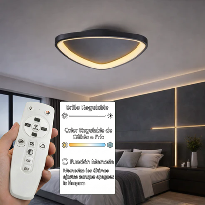 Plafón LED Triangular Techo Salón NOVA | Negro Ø51 cm CCT