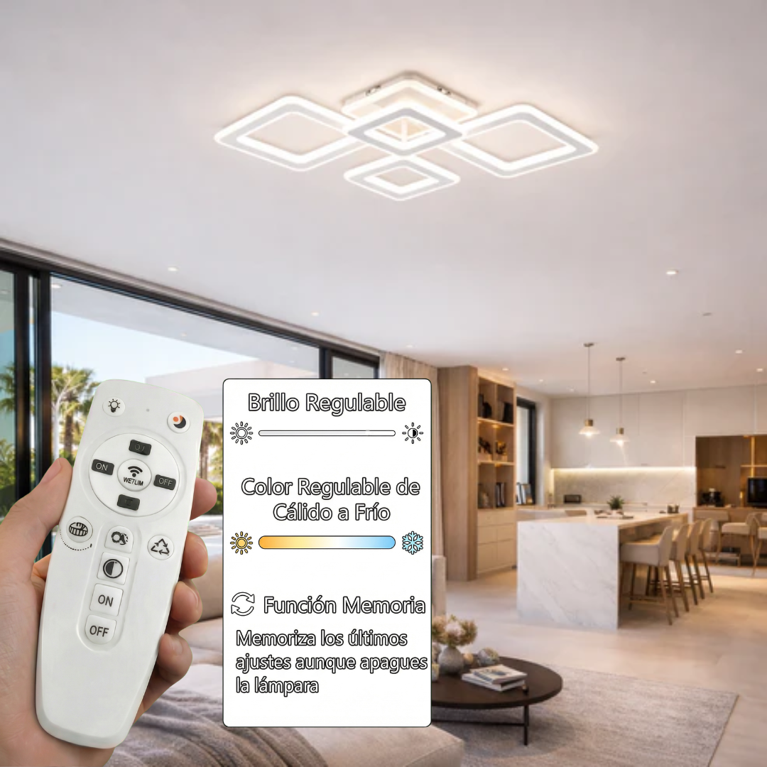 Lámpara LED Cuadrada Techo Salón ROBOX | Blanco Atenuable CCT