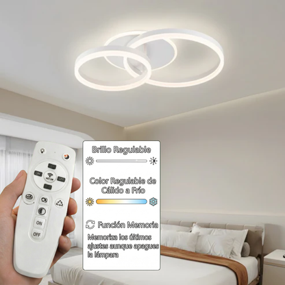 Lámpara LED Aros Circular Techo Salón LEDI | Blanco Atenuable