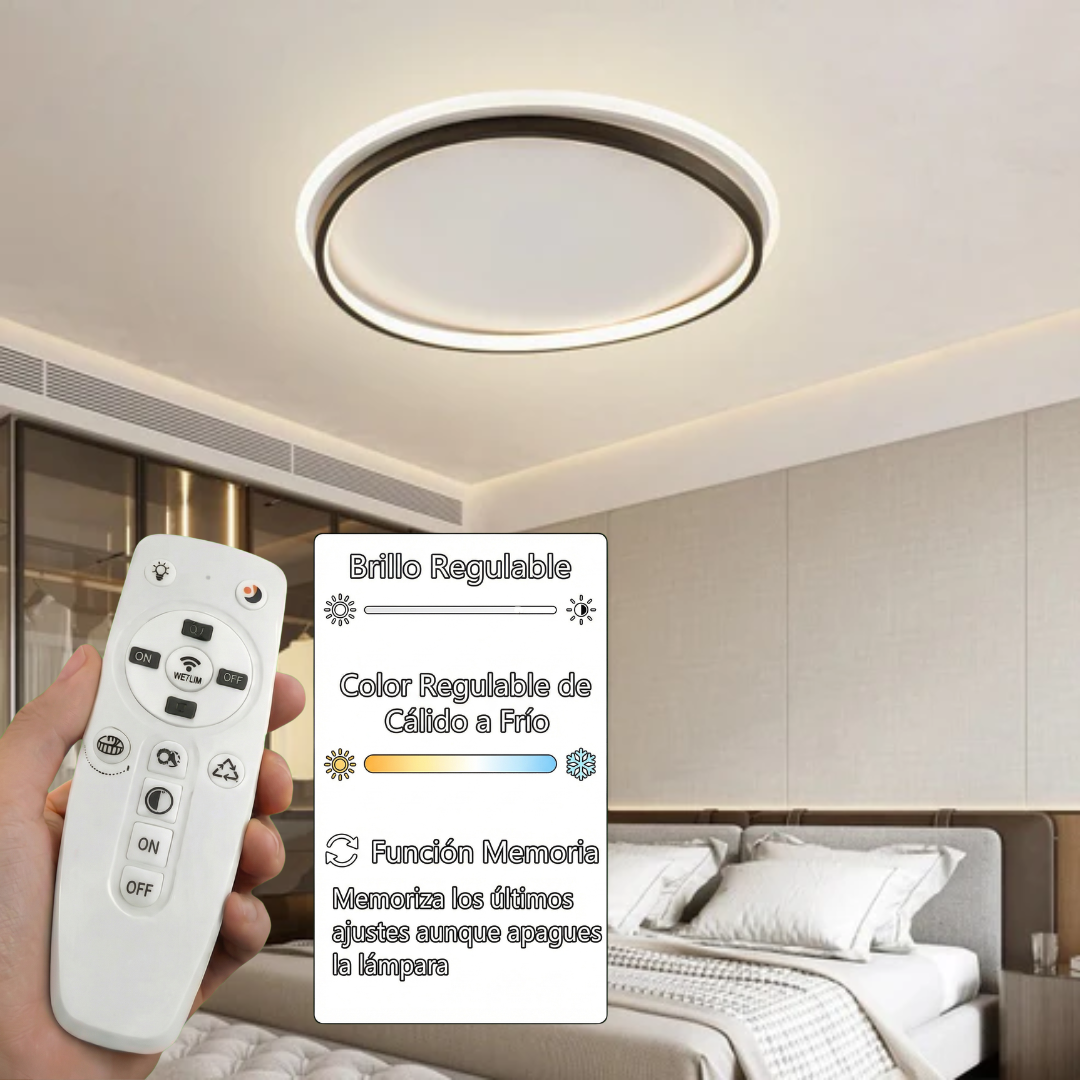 Plafón LED Circular Techo Salón DOLT | Blanco/Negro Ø50 cm