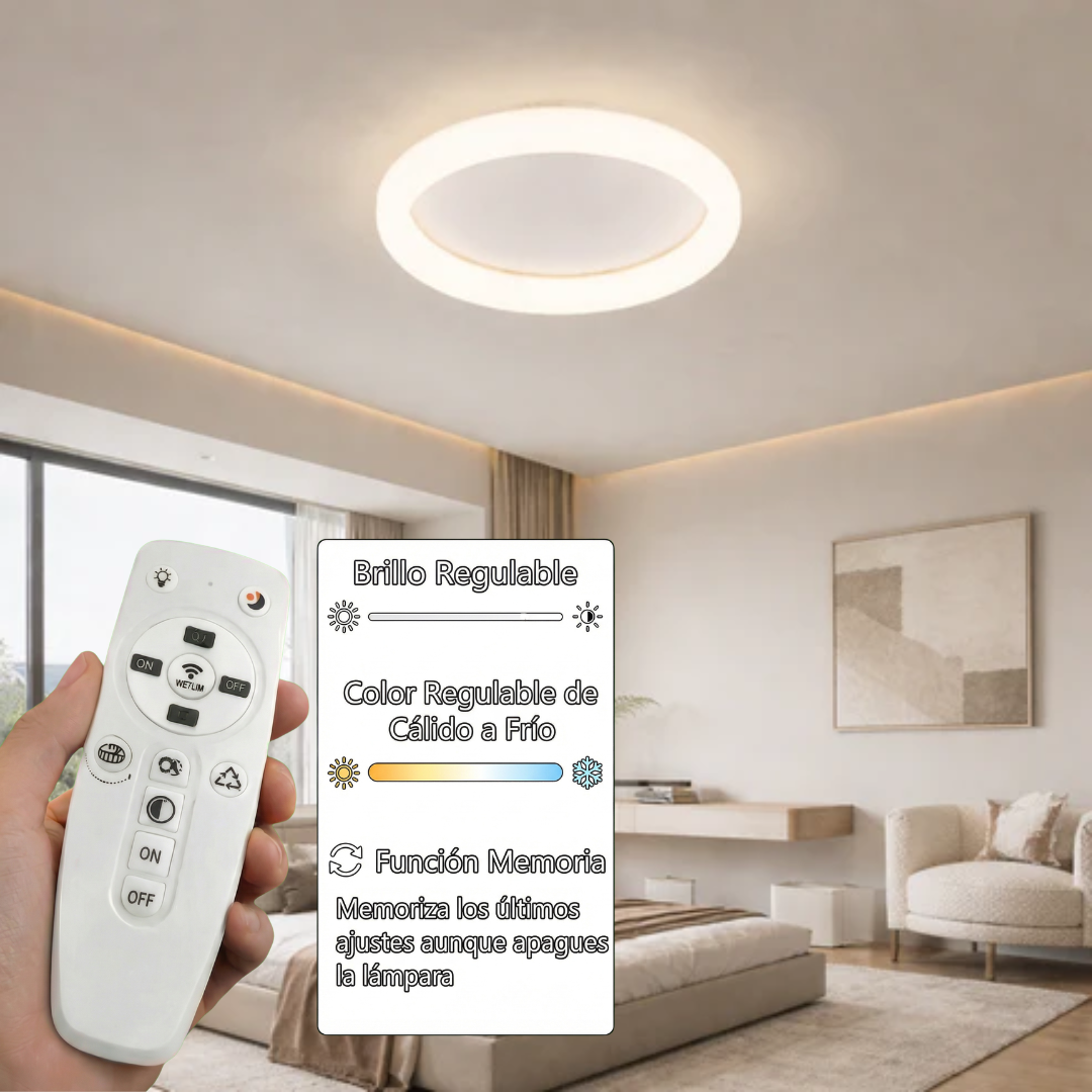 Plafón LED Circular Techo Dormitorio NUBE | Blanco Ø33 cm CCT