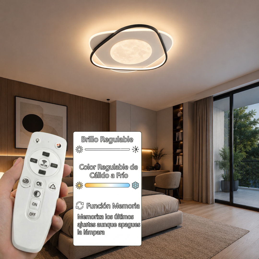 Lámpara de techo LED LUNA Blanca y Negra | FL6019-C