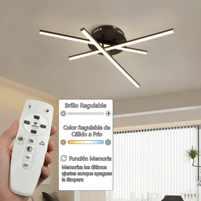 Lámpara LED Lineal Techo Salón XAS | Negro Atenuable CCT