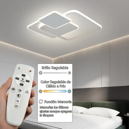 Lámpara LED Cuadrada Techo Salón DALMO | Blanco Regulable CCT