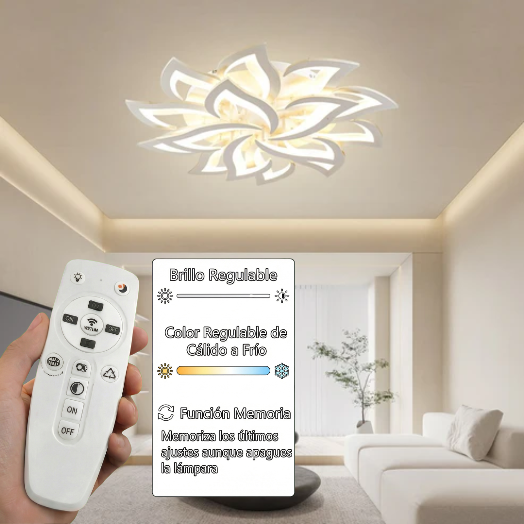 Lámpara LED Floral Techo Salón STAR | Blanco Atenuable CCT