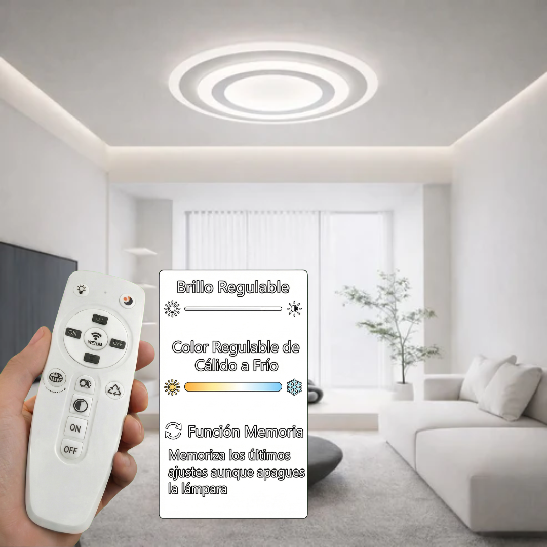 Plafón LED Circular Techo Salón SEATLE | Blanco Ø50 cm CCT