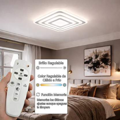 Plafón LED Cuadrado Techo Salón SEATLE | Blanco Ø50 cm CCT