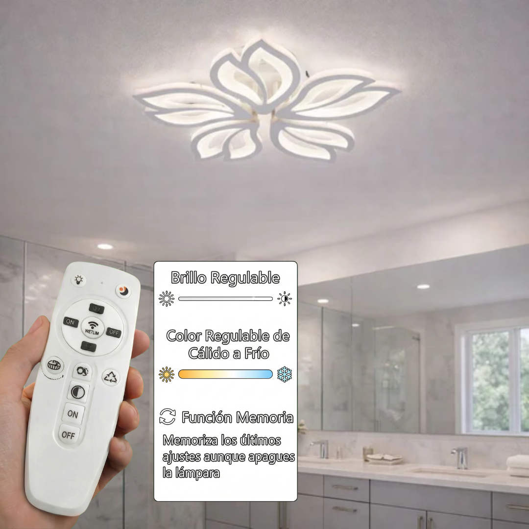 Lámpara LED Floral Techo Salón FLEUR | Blanco CCT