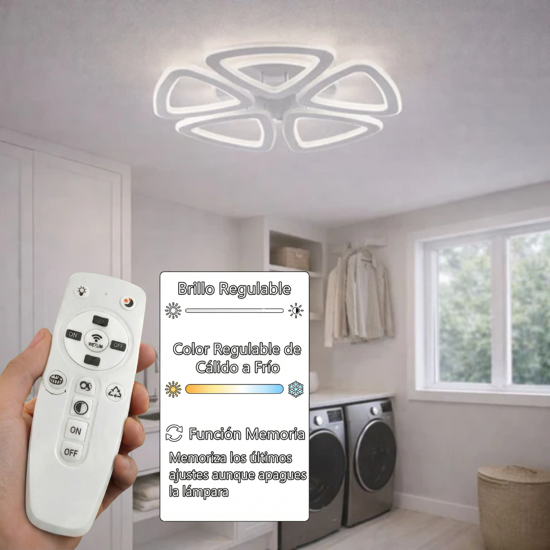 Lámpara LED Geométrica Techo Salón MILEAUR | Blanco CCT