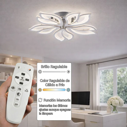 Lámpara LED Floral Techo Salón FLEUR | Cromo/Blanco CCT