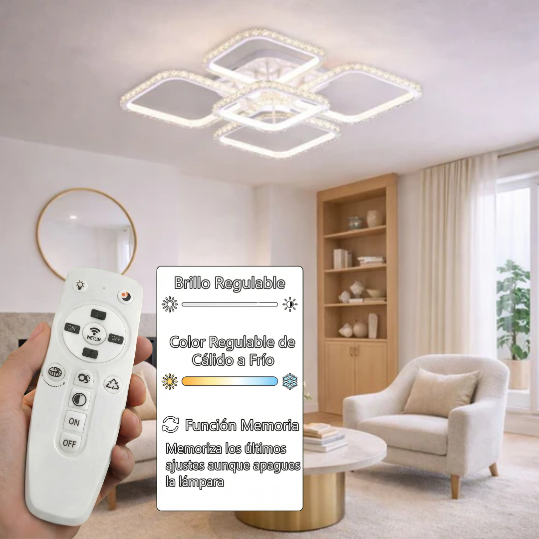 Lámpara LED Cuadrada Techo Salón DIAMANT | Blanco CCT