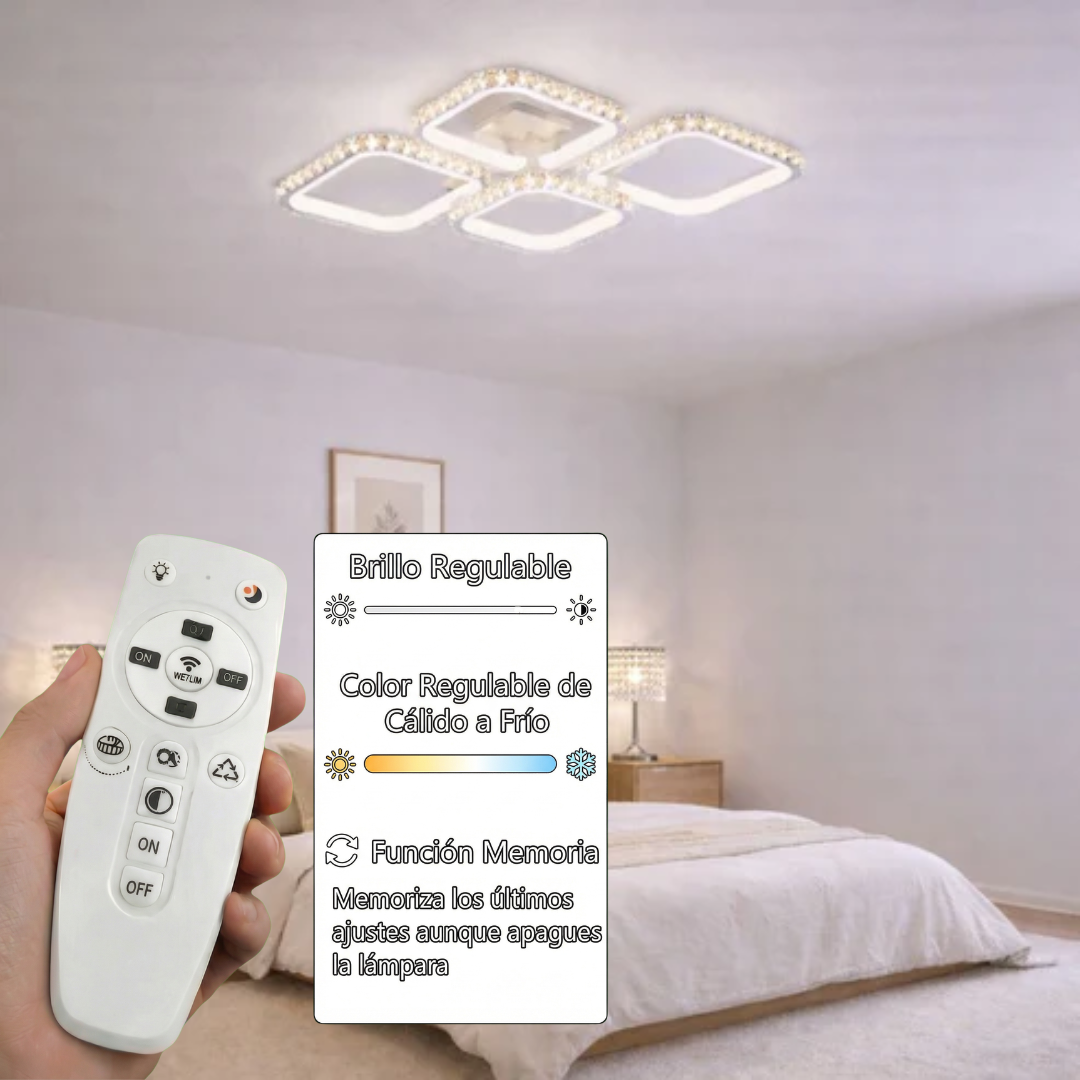 Lámpara LED Cuadrada Techo Salón DIAMANT | Blanco CCT