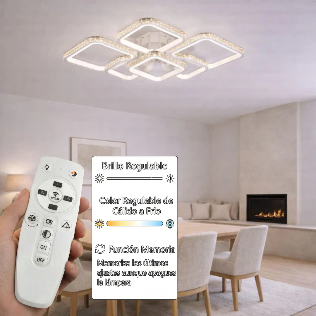 Lámpara LED Cuadrada Techo Salón DIAMANT | Blanco CCT