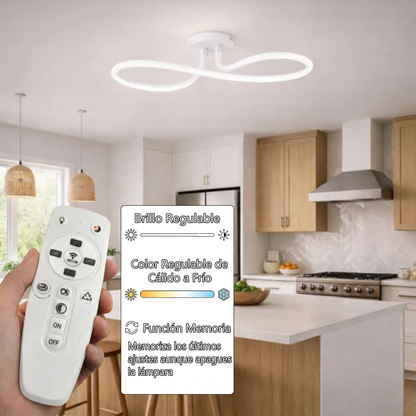 Lámpara LED Ondulada Techo Salón INFINITY GLOW | Blanco CCT