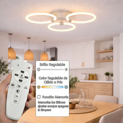 Lámpara LED Aros Circular Salón TRINITY RINGS | Blanco CCT