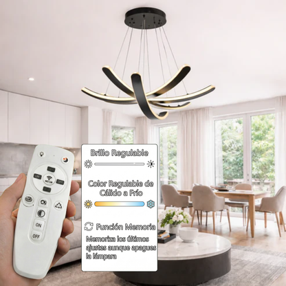 Lámpara Colgante LED Dormitorio SATURN | Negra CCT Atenuable