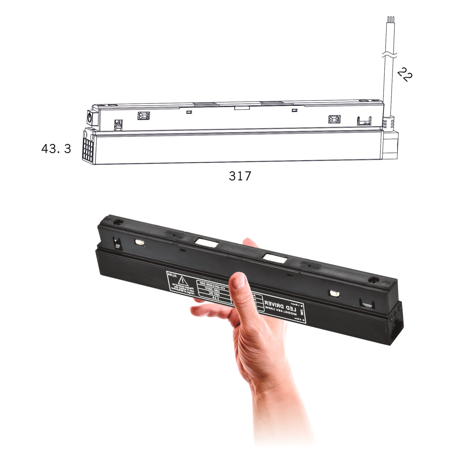 Carril magnético Drivers 100w a 300w - Serie M20