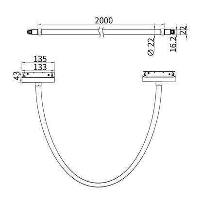 Serie M20 Luces de Tubo Carril Magnético - L100 y L200