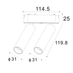 Serie SLIM Spot Foco 2X7W LED Para Carril Magnético - LP9094-2X7W-BK