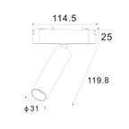Serie SLIM Spot Foco 7W LED Para Carril Magnético - LP9094-7W-BK