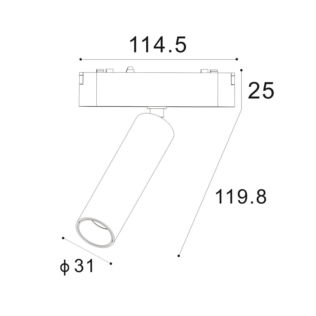 Serie SLIM Spot Foco 7W LED Para Carril Magnético - LP9094-7W-BK