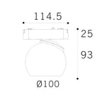 Serie SLIM Spot Foco 12W LED Para Carril Magnético - LP9096-12W