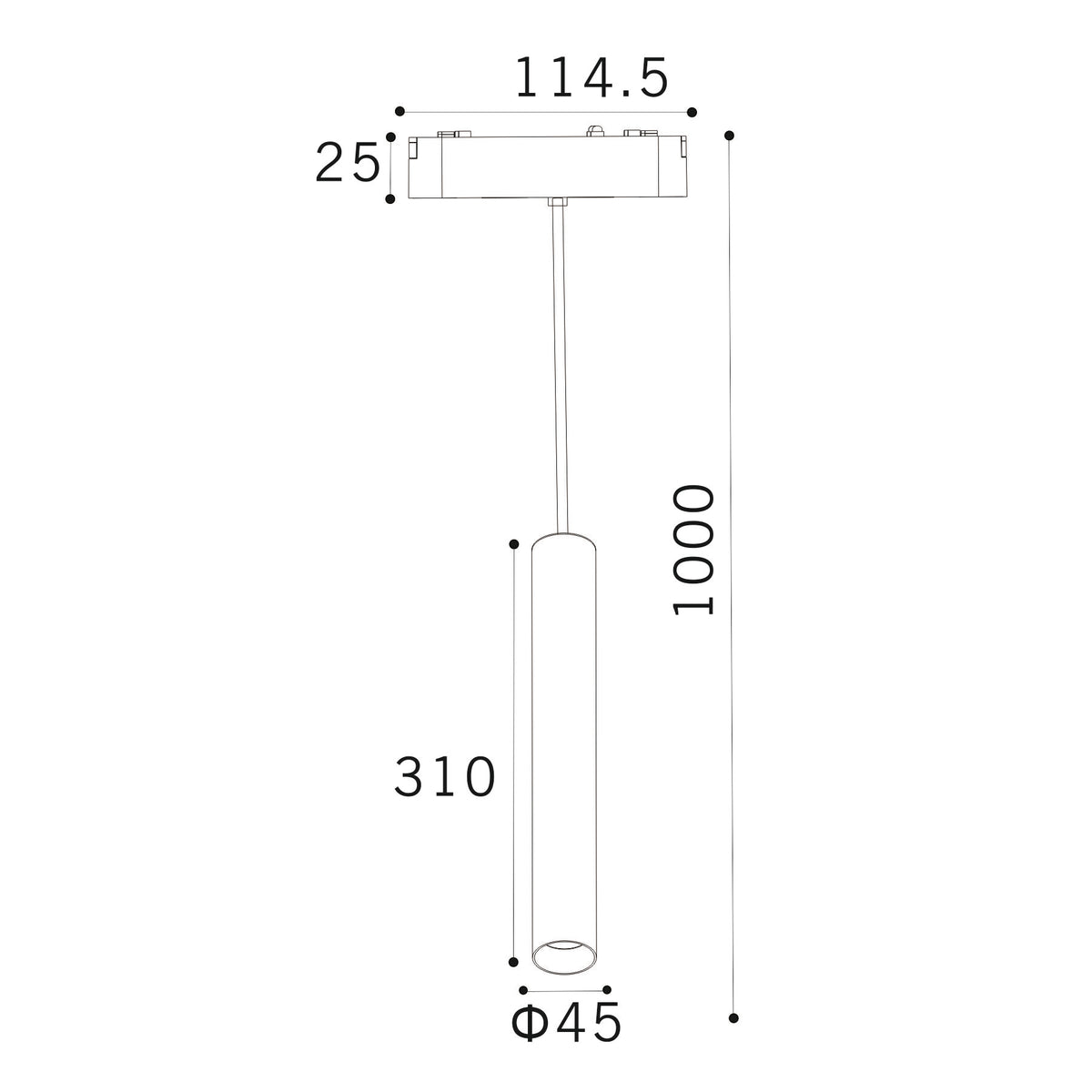 Serie SLIM Colgante LED Para Carril Magnético - LP9097-15W