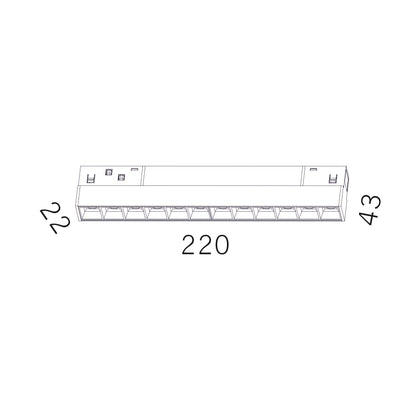 Serie M20 Reflectores para Carril Magnético - De 22cm a 44cm