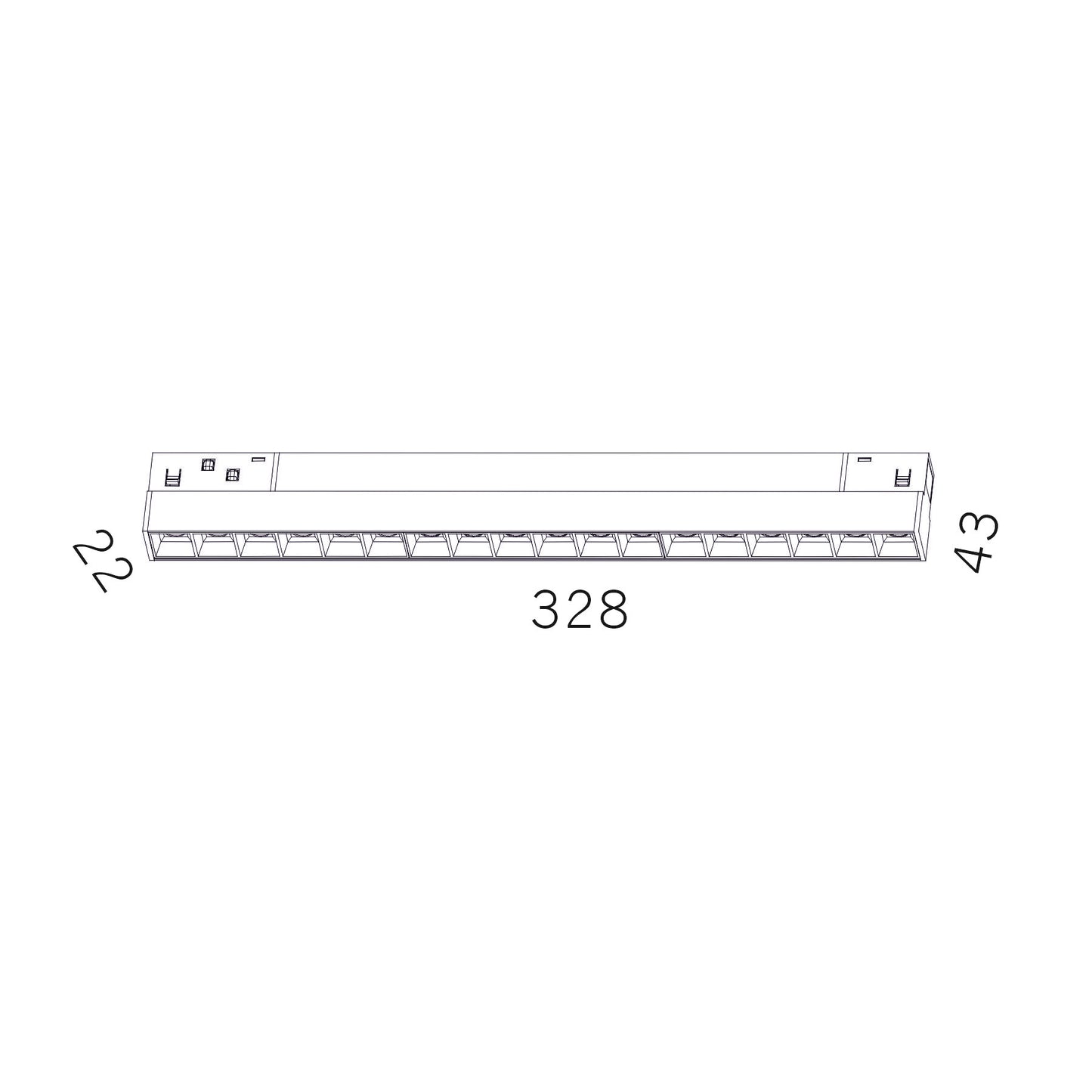 Serie M20 Reflectores para Carril Magnético - De 22cm a 44cm