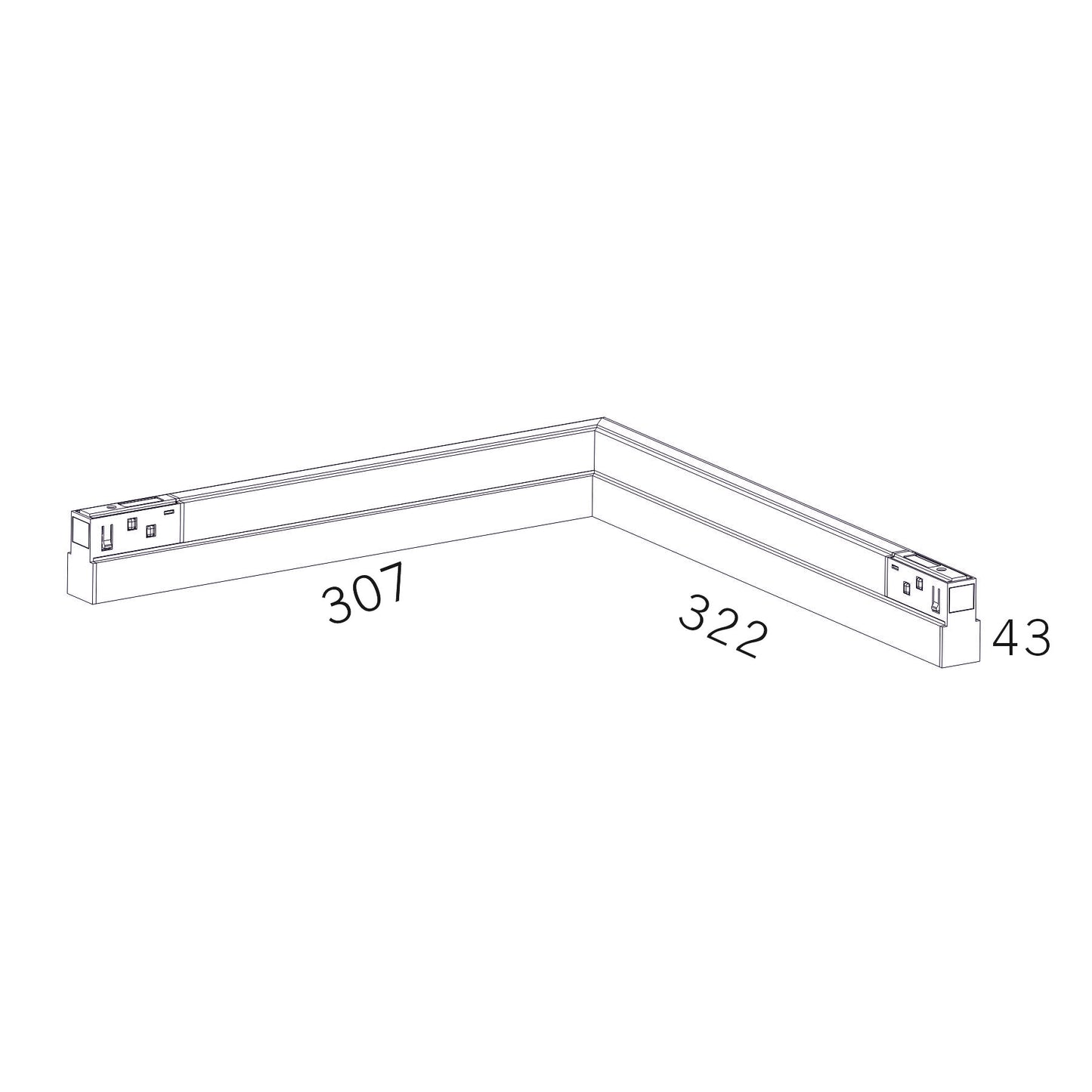 Serie M20 Difusor Esquinero Carril Magnético - LP967-DIFUSER30X30
