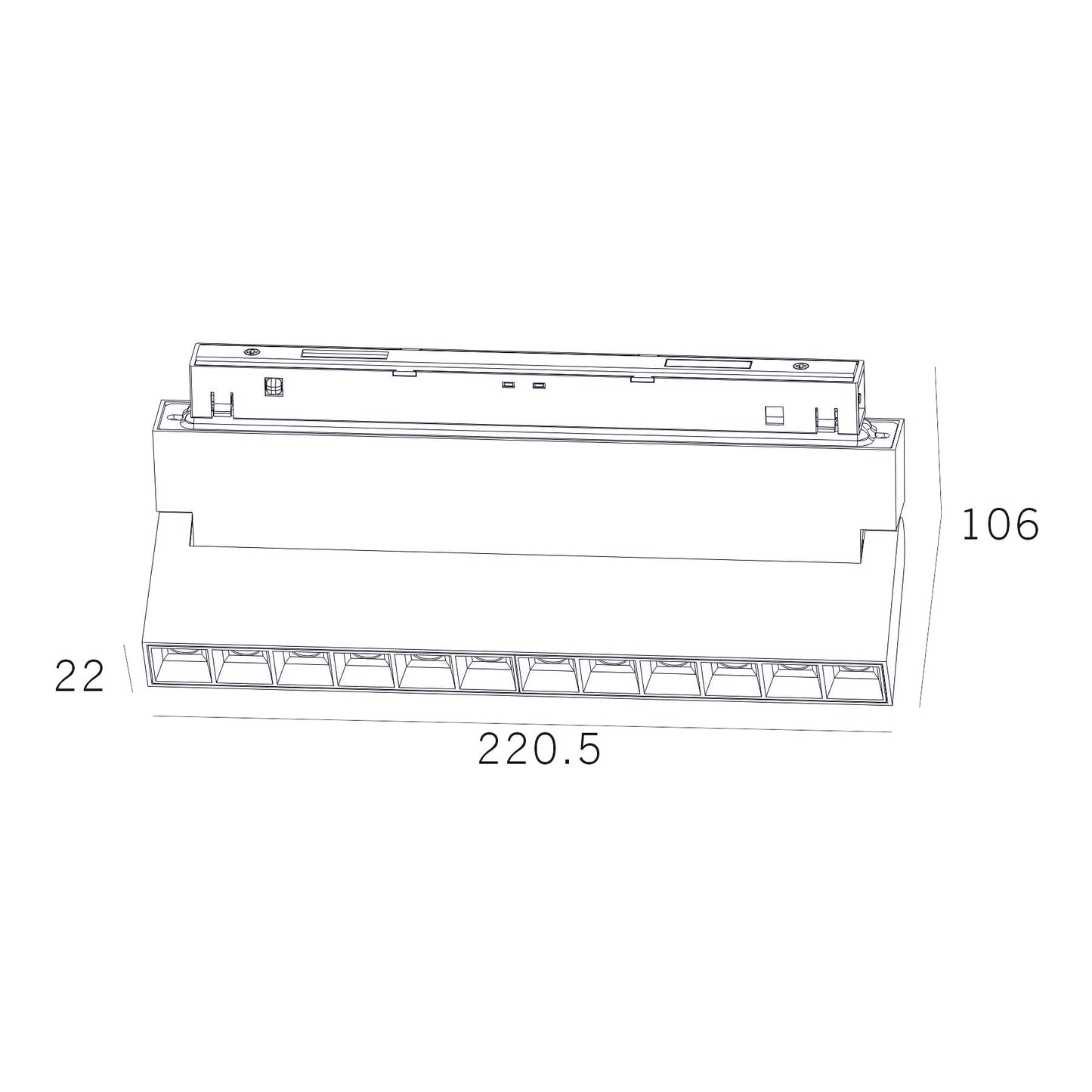 Serie M20 Reflector Orientable Carril Magnético - LP992-ReflectorL22