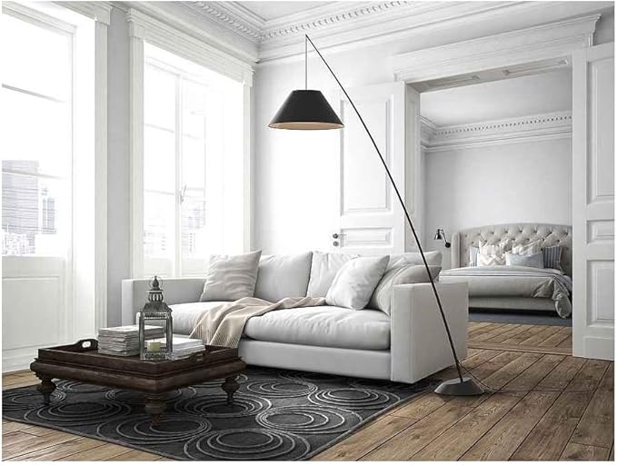 Lampara Pie Para Salon Regulable Negro