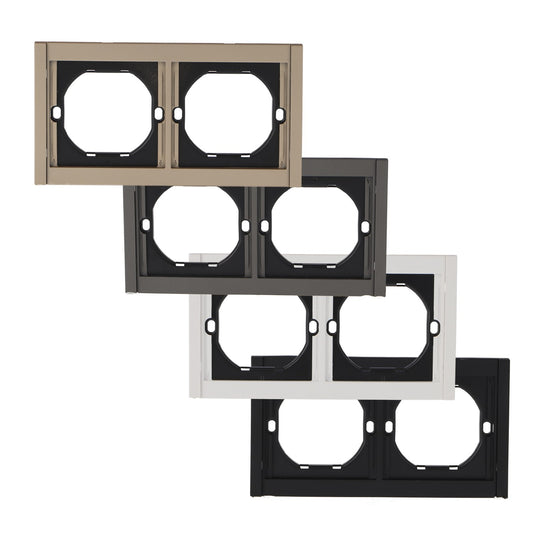 Marco Pc Para 2 Módulo Cc-Tr Diseño Minimalista | Blanco / Negro / Gris / Dorado