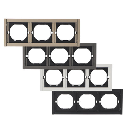 Marco Pc Para 3 Módulo Cc-Tr Diseño Minimalista | Blanco / Negro / Gris / Dorado