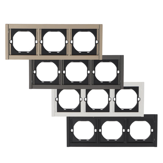 Marco Pc Para 3 Módulo Cc-Tr Diseño Minimalista | Blanco / Negro / Gris / Dorado