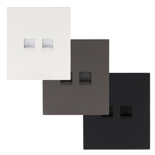 Módulo Toma Internet Diseño Minimalista | Blanco / Negro / Gris