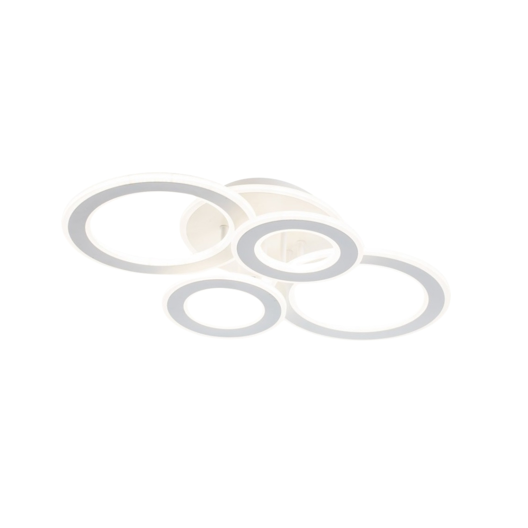 Lampara de 4 aros CCT Regulable Blanco