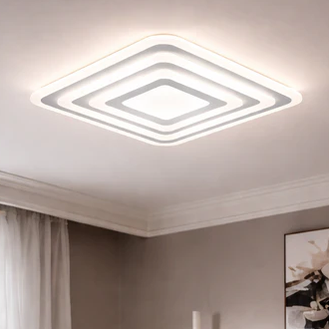 Plafón LED Cuadrado Techo Salón SEATLE | Blanco Ø50 cm CCT