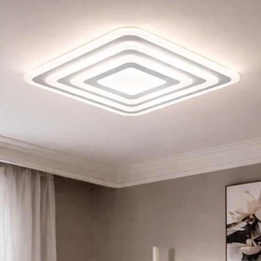Plafón LED Cuadrado Techo Salón SEATLE | Blanco Ø50 cm CCT