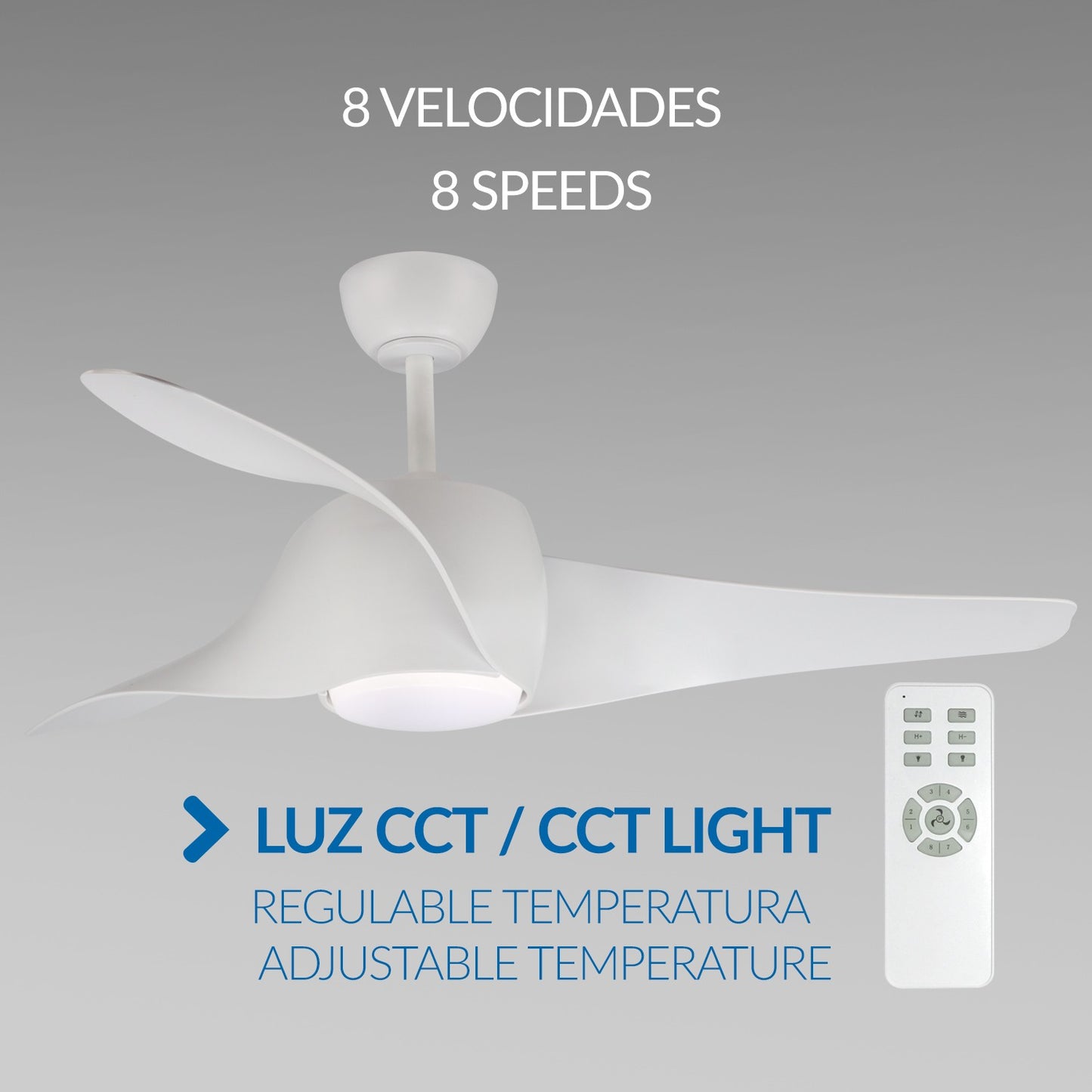 Ventilador de Techo Led Blanco Fanton