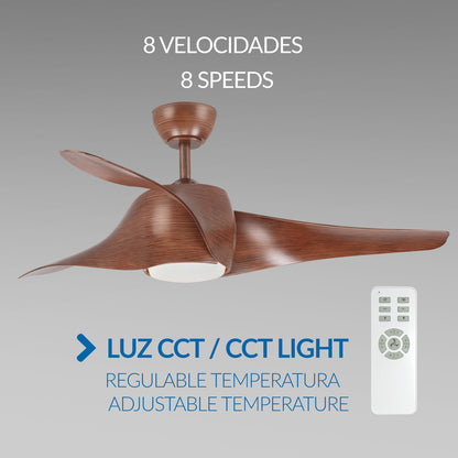 Ventilador de Techo Led Madera Fanton