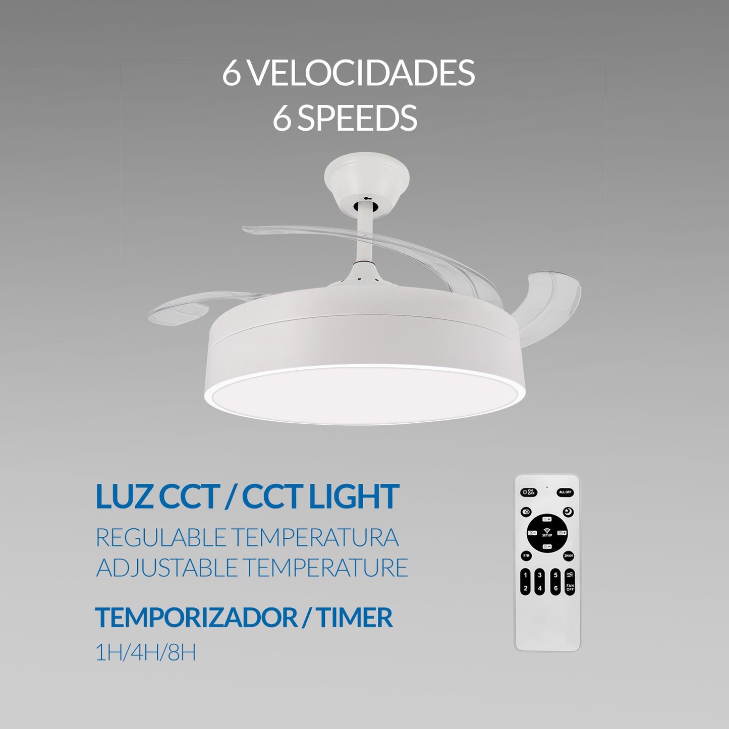 Ventilador de Techo Led Messe ø107 Cm