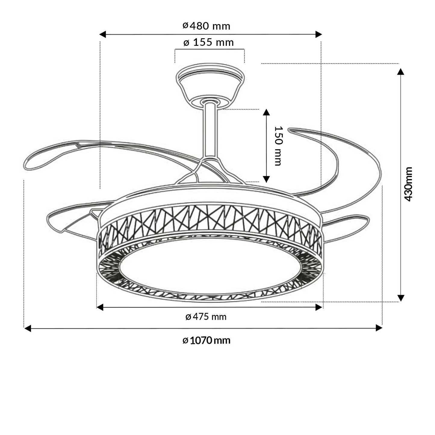 Ventilador de Techo Led Black Aqua ø107 Cm