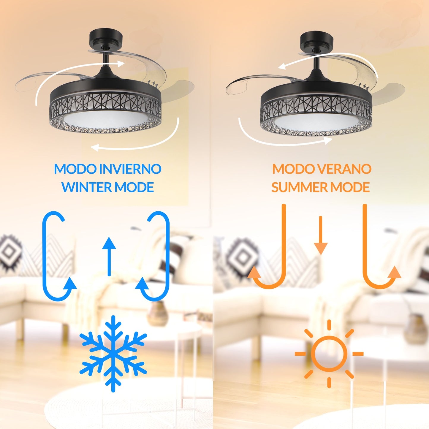 Ventilador de Techo Led Black Aqua ø107 Cm