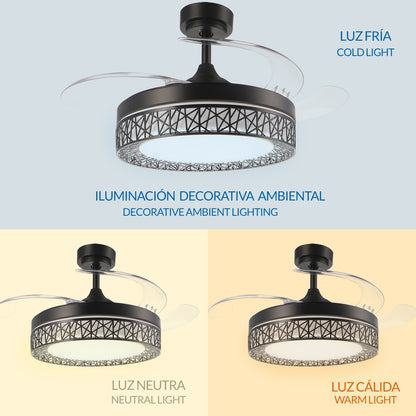 Ventilador de Techo Led Black Aqua ø107 Cm