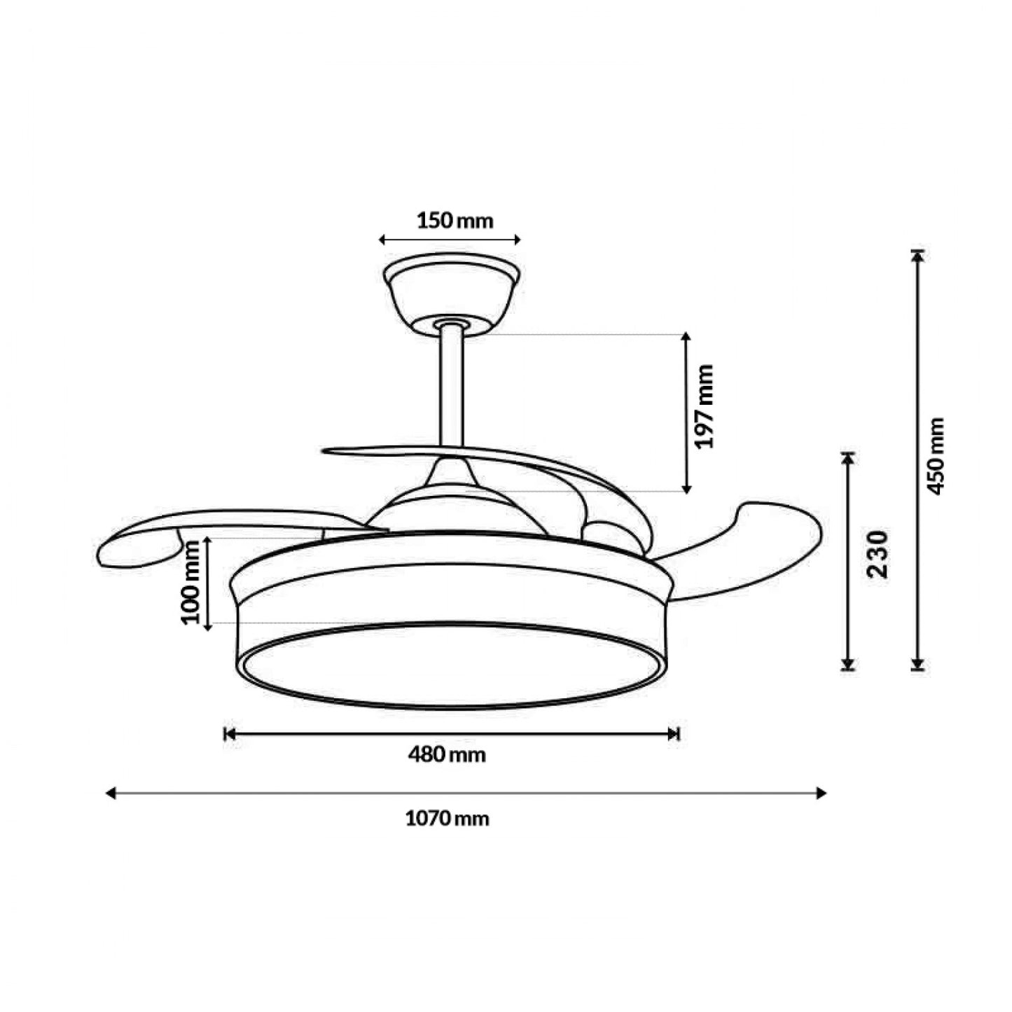Ventilador de Techo Led Messe ø107 Cm