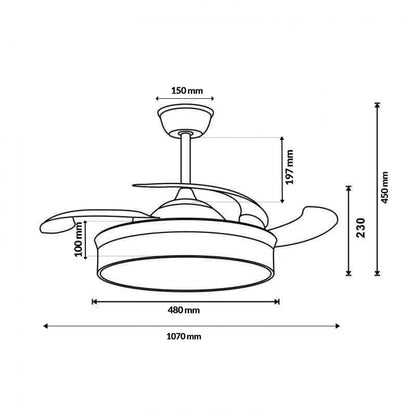 Ventilador de Techo Led Messe ø107 Cm